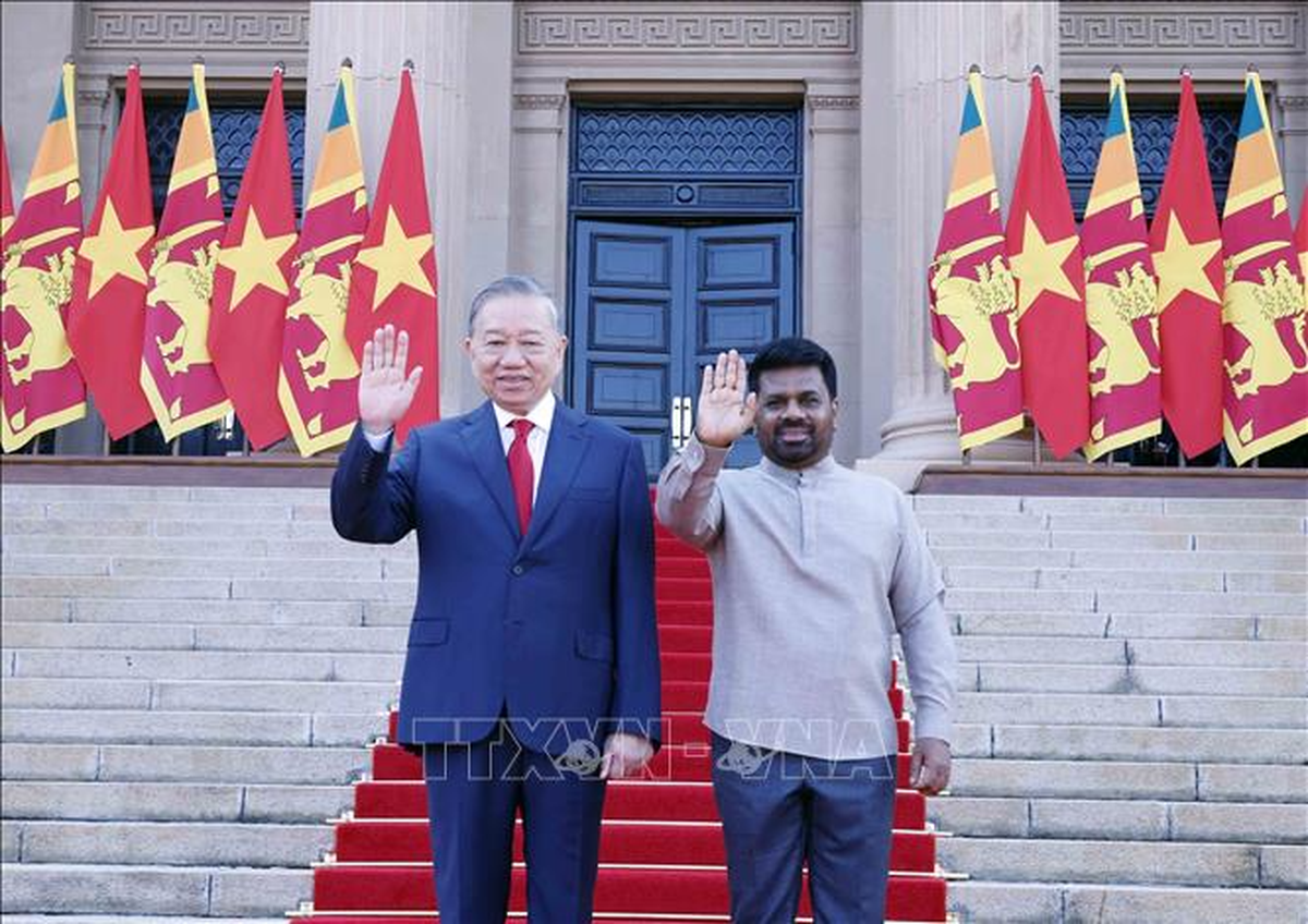 Lễ đón trọng thể Tổng Bí thư, Chủ tịch nước Tô Lâm thăm cấp Nhà nước Sri Lanka