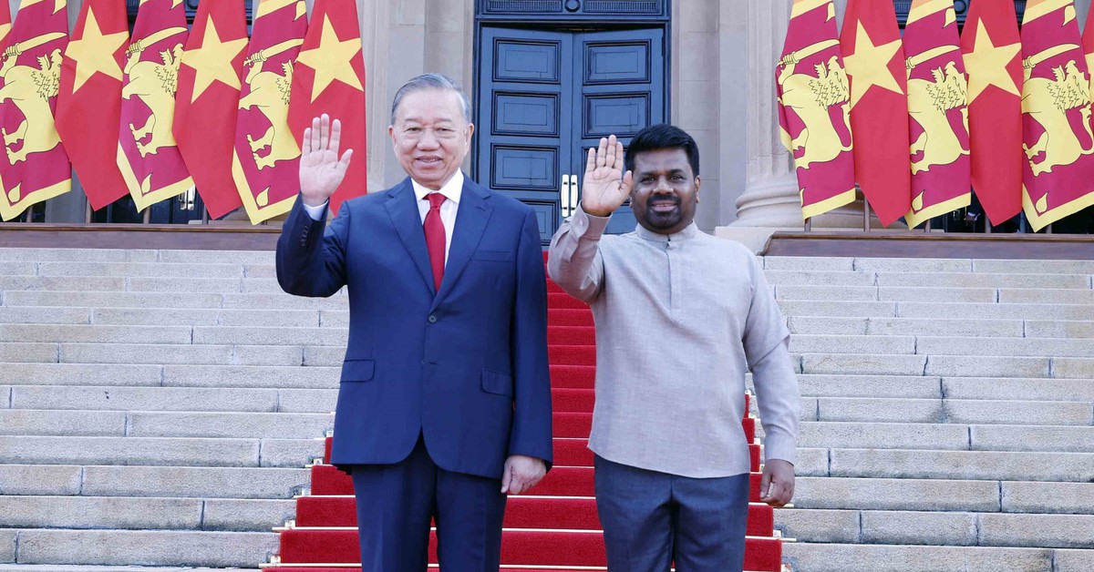 Lễ đón trọng thể Tổng Bí thư, Chủ tịch nước Tô Lâm thăm cấp Nhà nước Sri Lanka