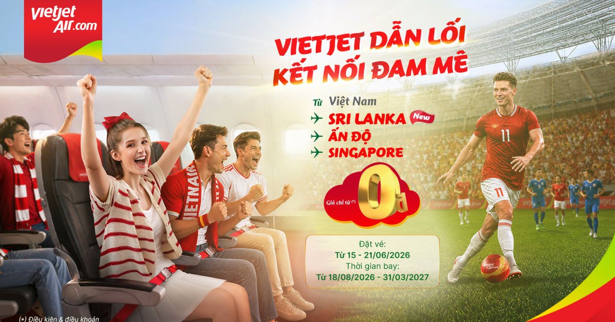 Vietjet mở đường bay thẳng TP.HCM - Colombo, 40.000 vé giá từ 0 đồng