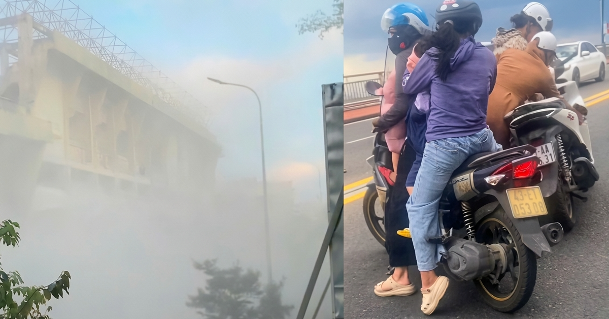 Gió lớn bất ngờ ở trung tâm Đà Nẵng, bụi từ sân Chi Lăng cuộn mù trời