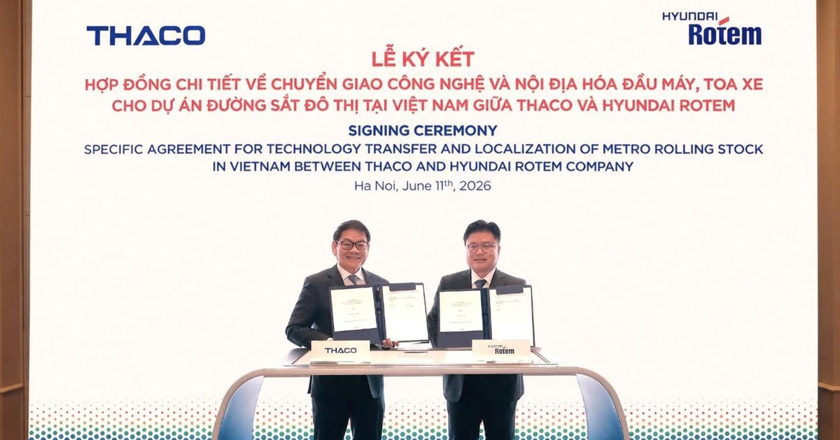 THACO và Hyundai Rotem thúc đẩy nội địa hóa sản xuất đầu máy toa metro tại Việt Nam