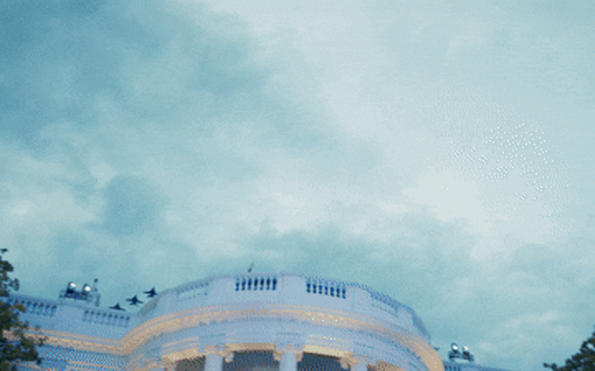Fighter jet formation flies over White House to celebrate Trump's 80th birthday