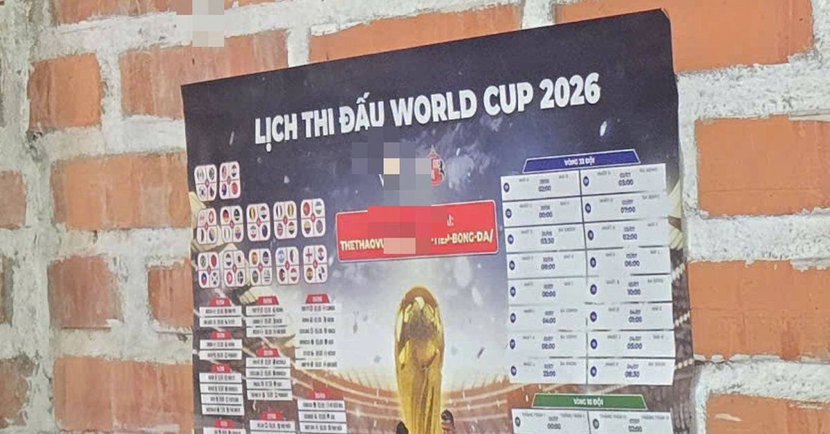Núp bóng dán lịch thi đấu World Cup 2026 để quảng bá web cá độ, phát bóng đá lậu