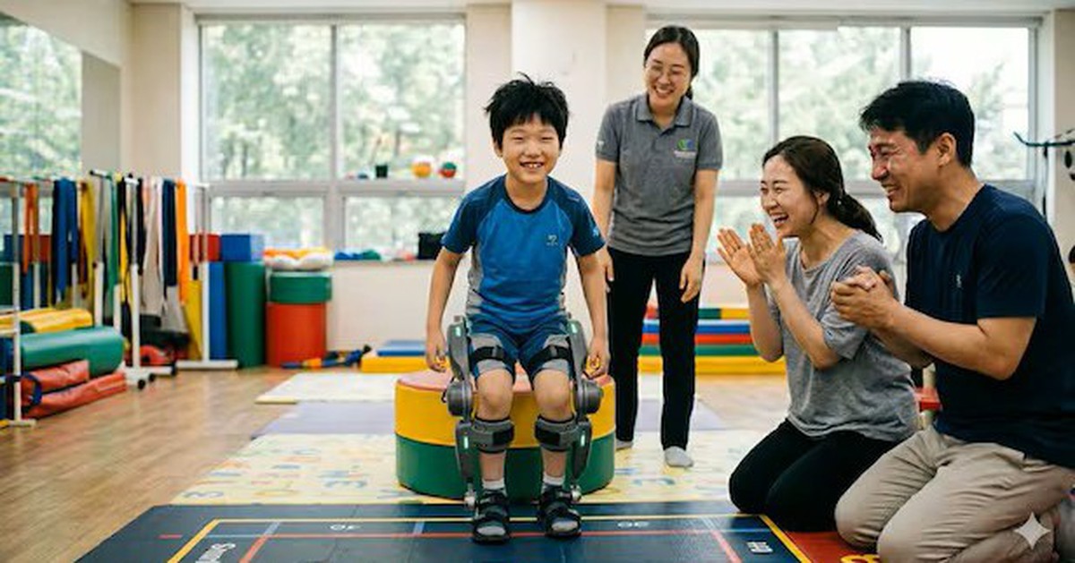 Robot kết hợp game đá bóng giúp trẻ teo cơ tủy đứng dậy sau 6 tuần