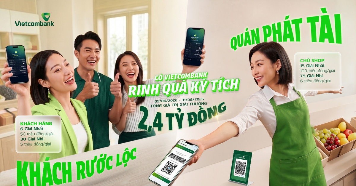 Hộ kinh doanh, khách hàng cùng nhận thưởng khi thanh toán qua Vietcombank