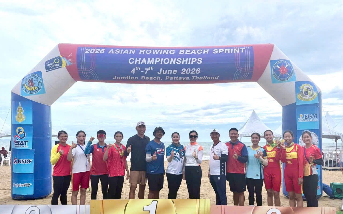 Rowing biển Việt Nam giành huy chương vàng lịch sử tại Giải vô địch châu Á 2026