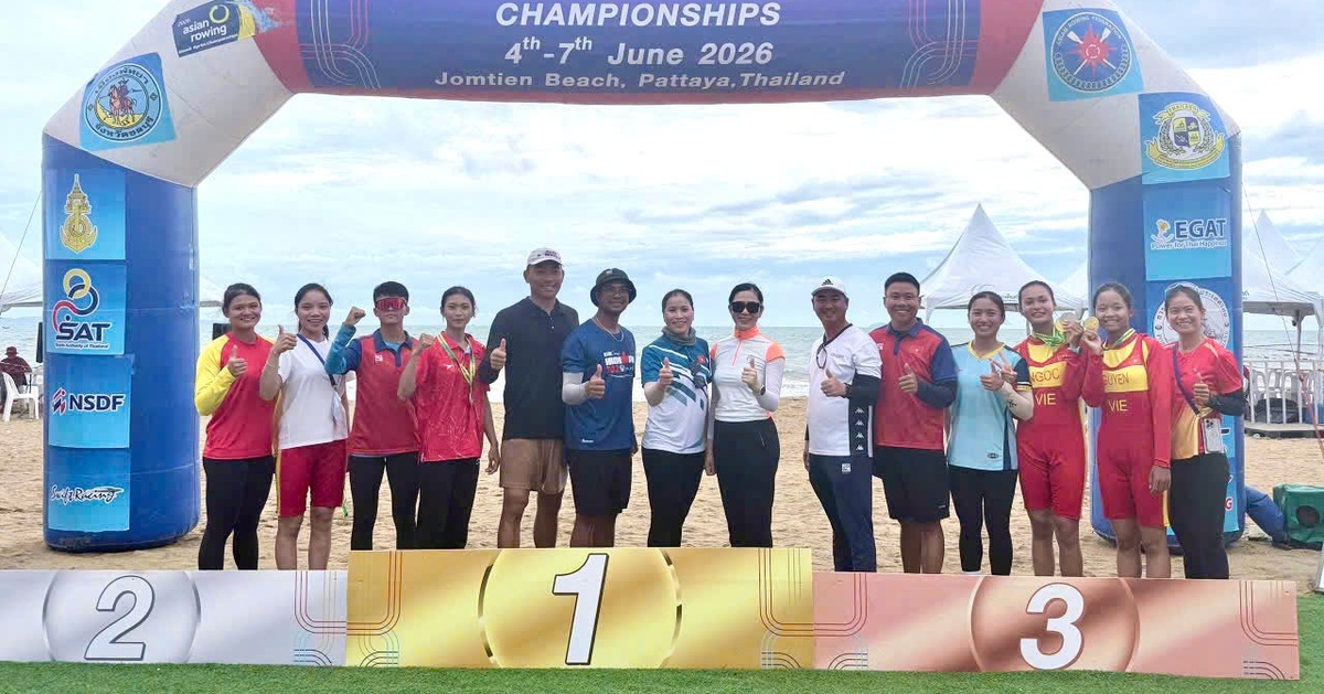 Rowing biển Việt Nam giành huy chương vàng lịch sử tại Giải vô địch châu Á 2026