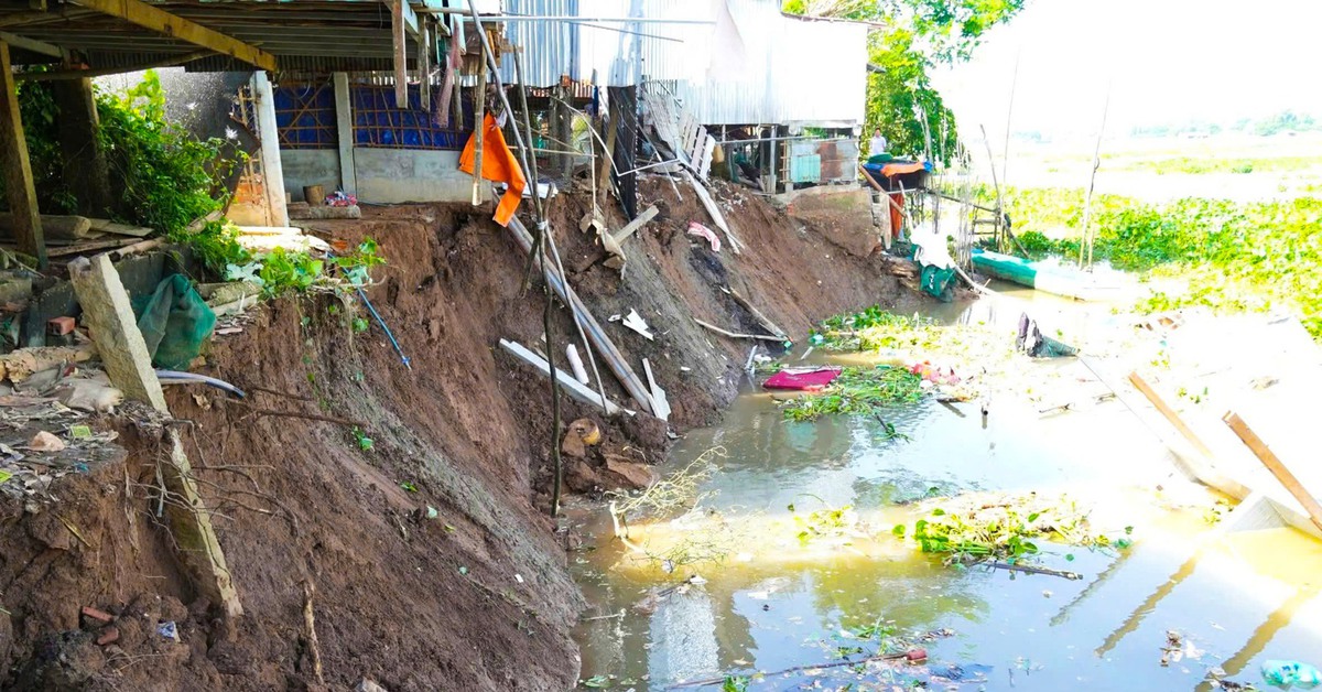 Sạt lở bờ sông ở An Giang đe dọa trực tiếp đến đời sống người dân