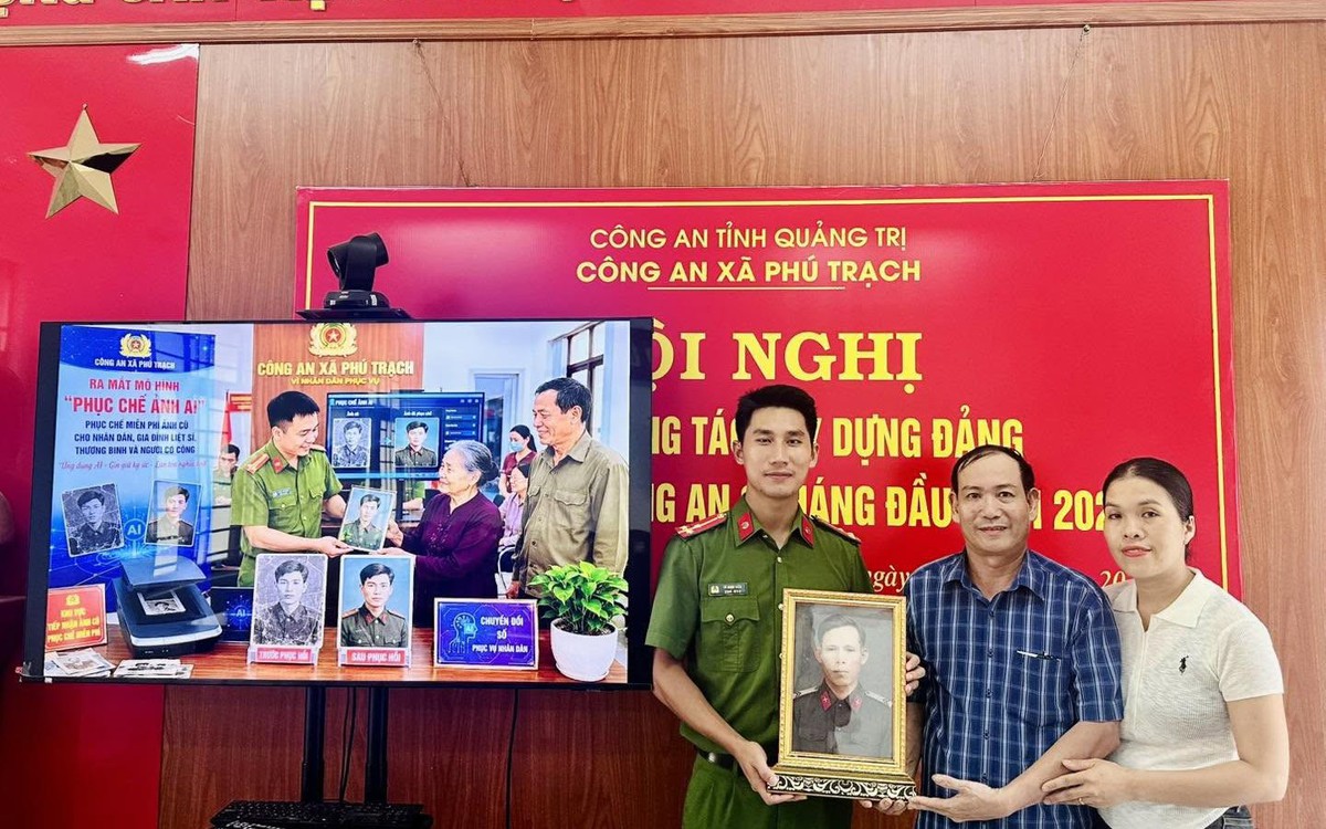 Công an Quảng Trị giúp người dân phục dựng ảnh liệt sĩ, người có công