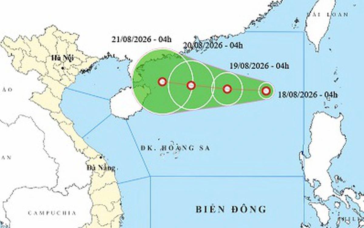 Vùng áp thấp trên Biển Đông mạnh lên thành áp thấp nhiệt đới