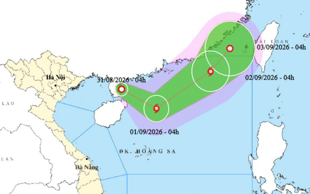 Vùng áp thấp suy yếu từ bão Saudel đã xuống Biển Đông và mạnh trở lại thành áp thấp nhiệt đới