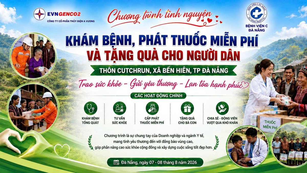 Thủy điện A Vương phối hợp khám bệnh, phát thuốc và trao quà tại xã Bến Hiên