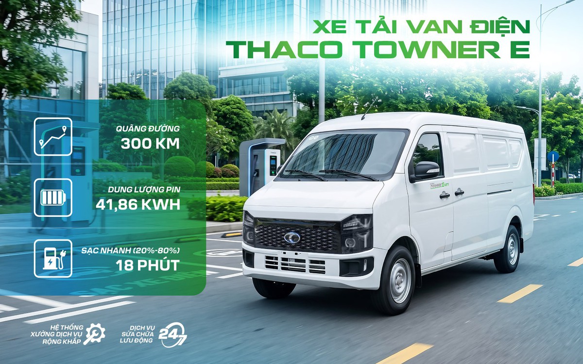 Xe tải van điện THACO TOWNER E: Giải pháp vận chuyển xanh trong đô thị