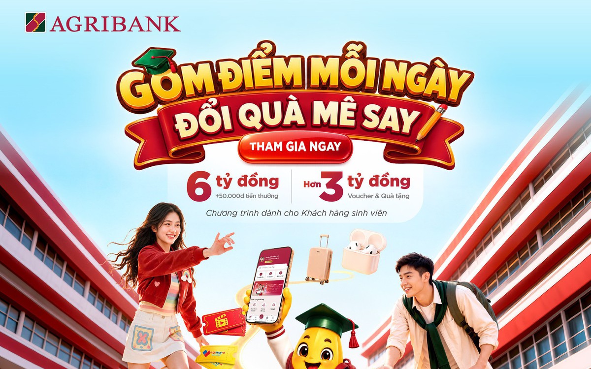 Sinh viên gom điểm trên Agribank Plus, đổi quà có cả AirPods 4
