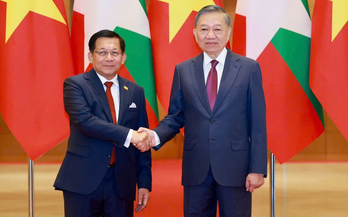 Lễ đón chính thức Tổng thống Myanmar Min Aung Hlaing lần đầu thăm Việt Nam