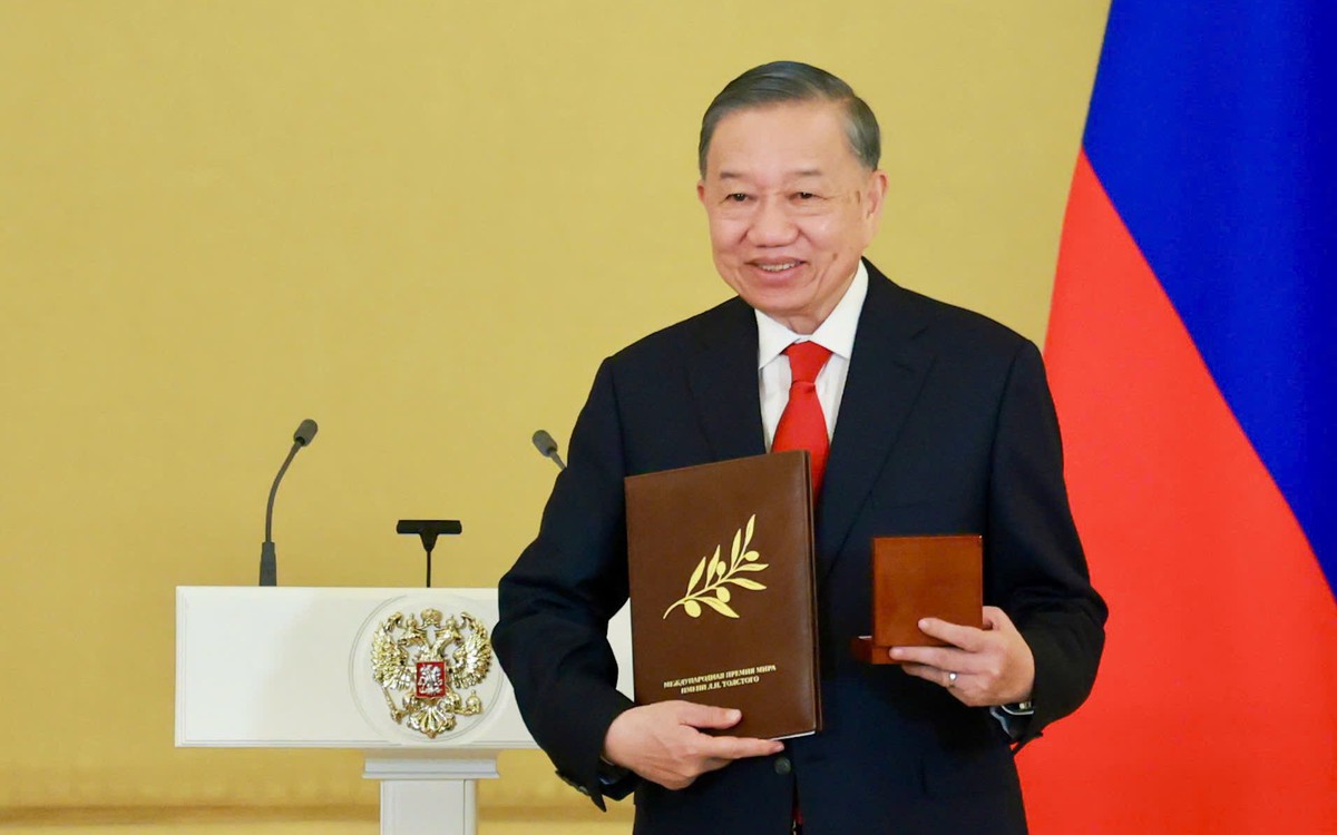 Tổng Bí thư, Chủ tịch nước Tô Lâm nhận Giải thưởng Hòa bình quốc tế Lev Tolstoy 2026 tại Điện Kremlin