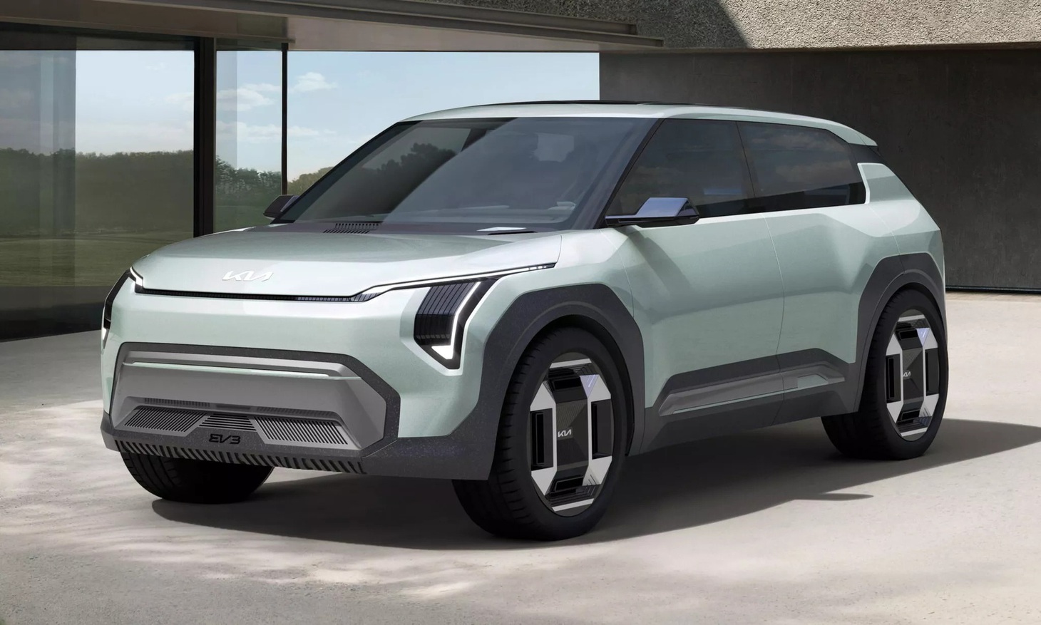 Kia EV3 có lẽ là SUV thấp nhất đội hình hãng khi EV1/EV2 nhiều khả năng là hatchback đô thị - Ảnh: Kia