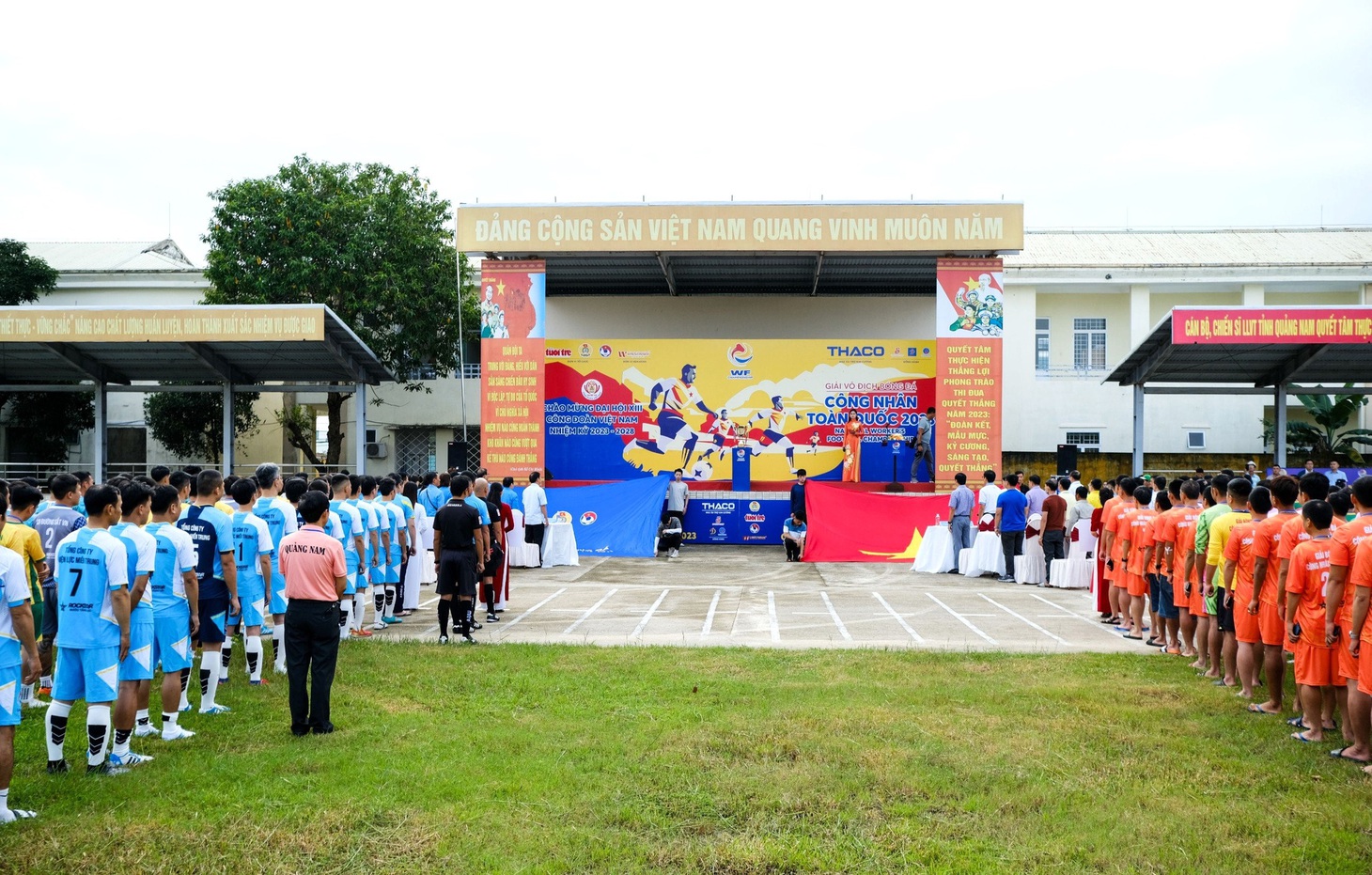 Lễ khai mạc vòng loại tại Quảng Nam Giải vô địch bóng đá công nhân toàn quốc 2023 - Ảnh: TẤN LỰC