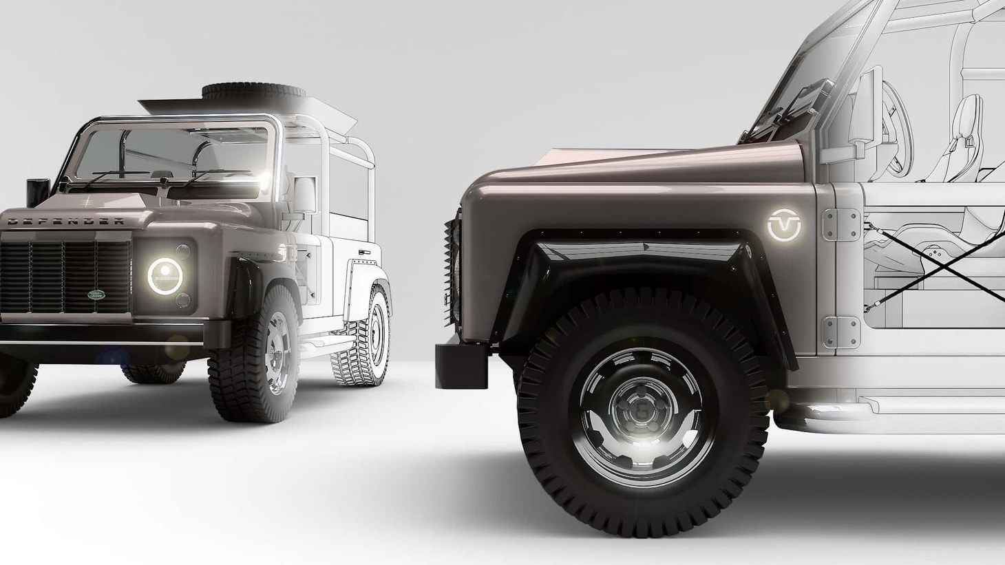 Công ty chuyên chuyển đổi sang xe điện Everrati đã chọn Land Rover Defender để biến thành "xe buggy" sang trọng đưa đón các chủ du thuyền - Ảnh: Everrati