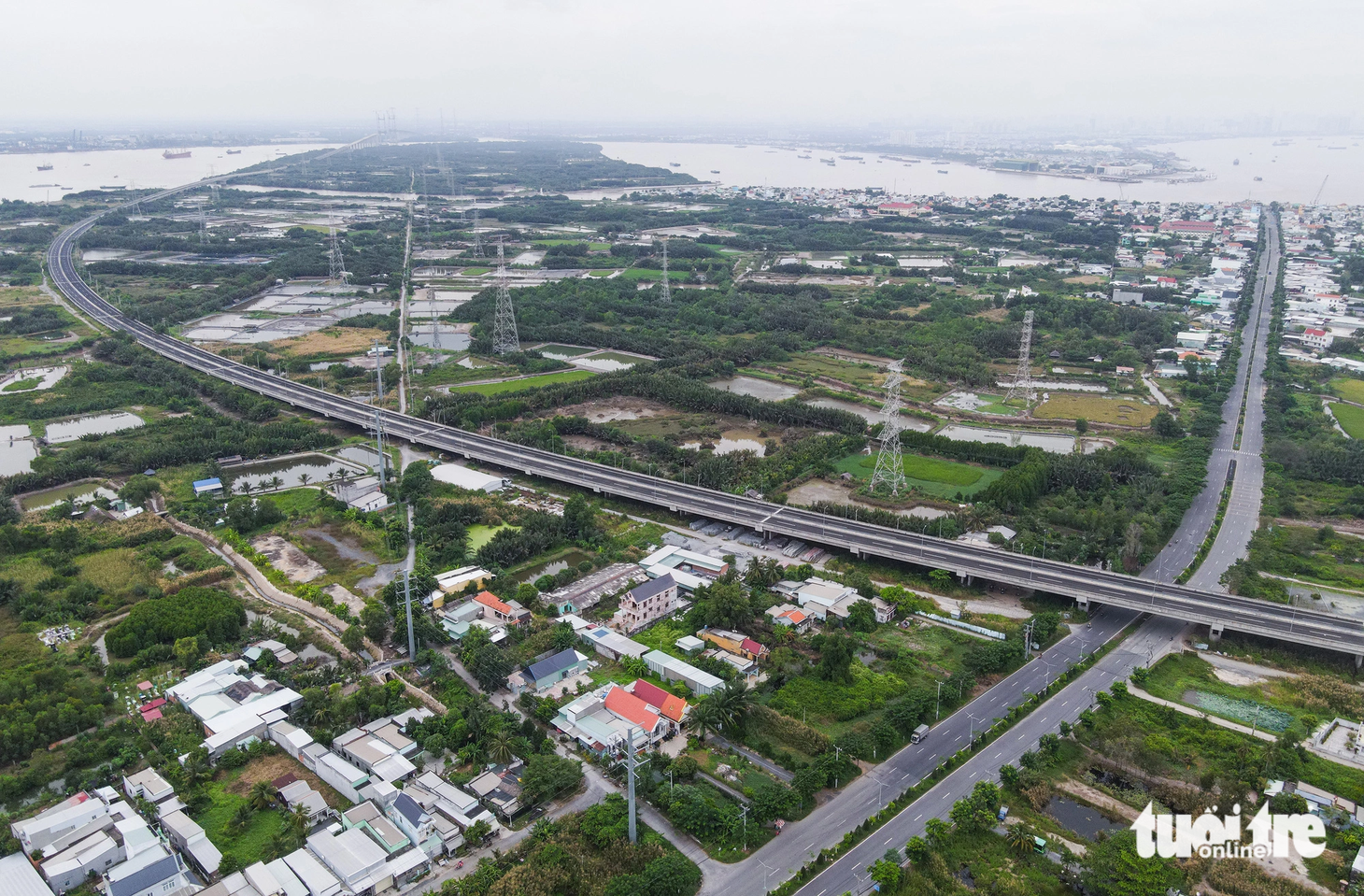 Điểm cuối dự án sẽ kết nối vào đường Rừng Sác tại điểm cách bến phà Bình Khánh khoảng 2,5km - Ảnh: CHÂU TUẤN