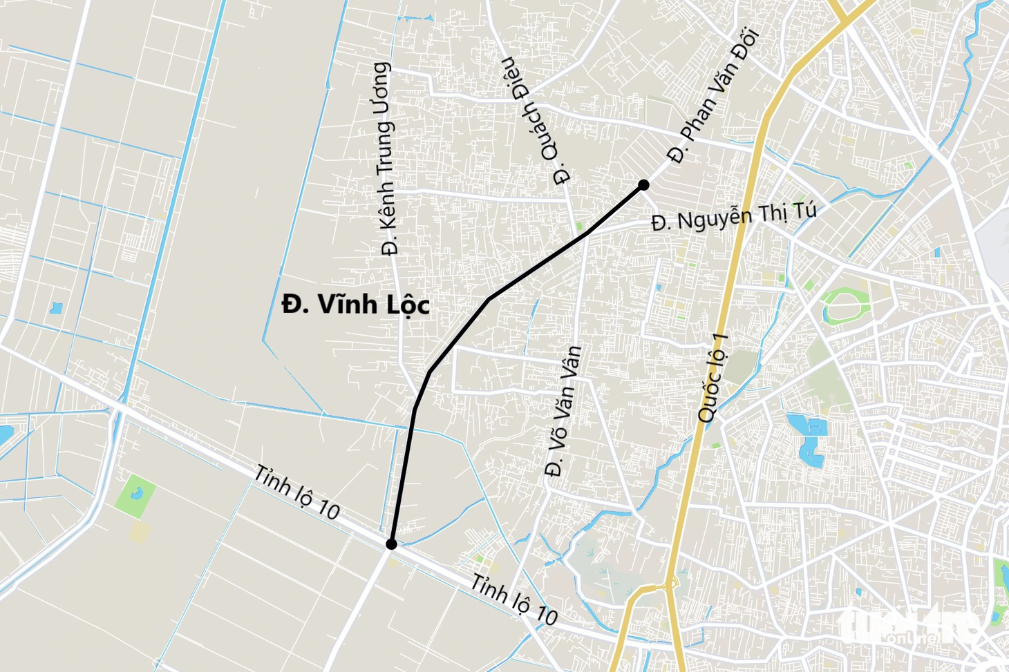 Dự án nâng cấp, mở rộng đường Vĩnh Lộc thực hiện từ điểm giao với tỉnh lộ 10 (huyện Bình Chánh) đến ranh huyện Hóc Môn, dài hơn 7km