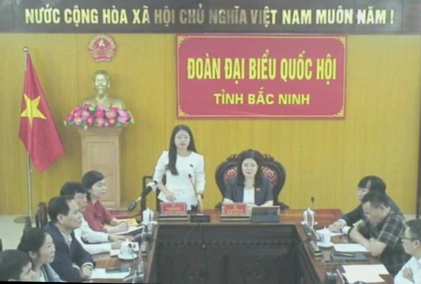Đại biểu Nguyễn Thị Hà - Đoàn đại biểu Quốc hội tỉnh Bắc Ninh - chất vấn - Ảnh: quochoi.vn