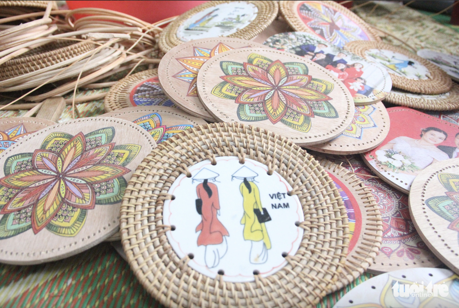 Sản phẩm mây tre đan của gia đình bà Trần Thị Nhung (làng nghề mây tre đan Phú Nghĩa, huyện Chương Mỹ, Hà Nội) - Ảnh: DƯƠNG LIỄU