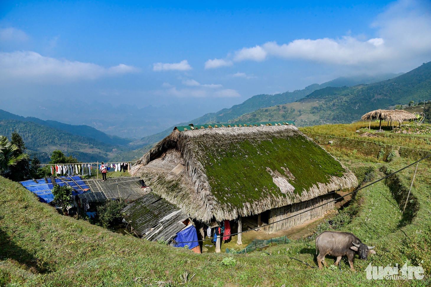 Nhà mái rêu độc đáo riêng có của bản Xà Phìn, xã Phương Tiến, huyện Vị Xuyên, Hà Giang