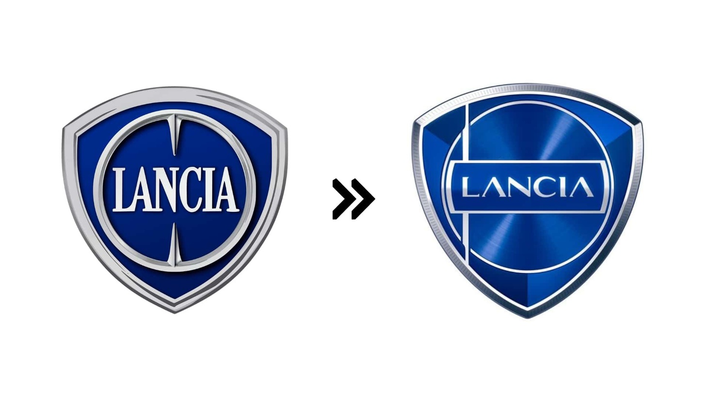 Lancia (2022): Thương hiệu Ý danh tiếng một thời trở lại vào năm 2022 với logo mới cùng hàng loạt dòng xe điện hứa hẹn chào sân trong tương lai gần. Logo cũ của họ nay đổi sang giao diện mới hiện đại hơn hẳn, dù bộ khung tổng thể vẫn được lưu giữ - Ảnh: Motor1