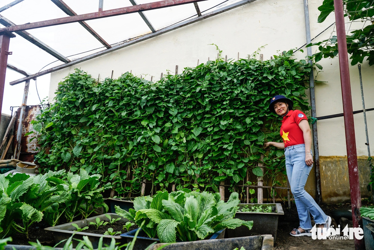 Đến đảo nào chị Phương Thúy (Hà Nội) cũng tranh thủ ghé thăm vườn rau của các chiến sĩ