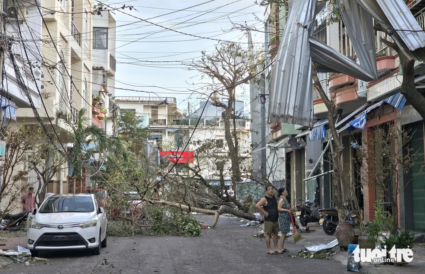 Sau bão Kalmaegi, nhiều nơi ở Quy Nhơn tan hoang, cây cối, trụ điện nằm la liệt- Ảnh 4.