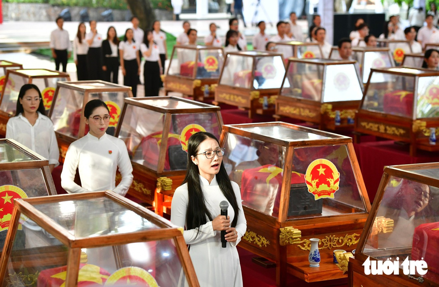 "Xin dâng hương những linh hồn bất tử" vang lên trong Tổng duyệt Lễ truy điệu, an táng liệt sĩ tại công viên Lê Thị Riêng - Ảnh 1.