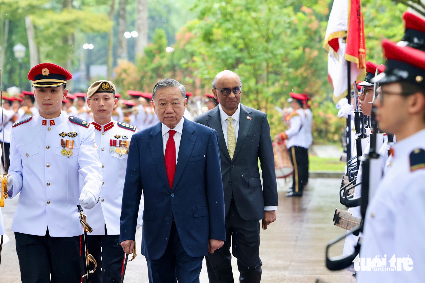 Lễ đón Tổng Bí thư, Chủ tịch nước Tô Lâm và Phu nhân tại Singapore - Ảnh 4.