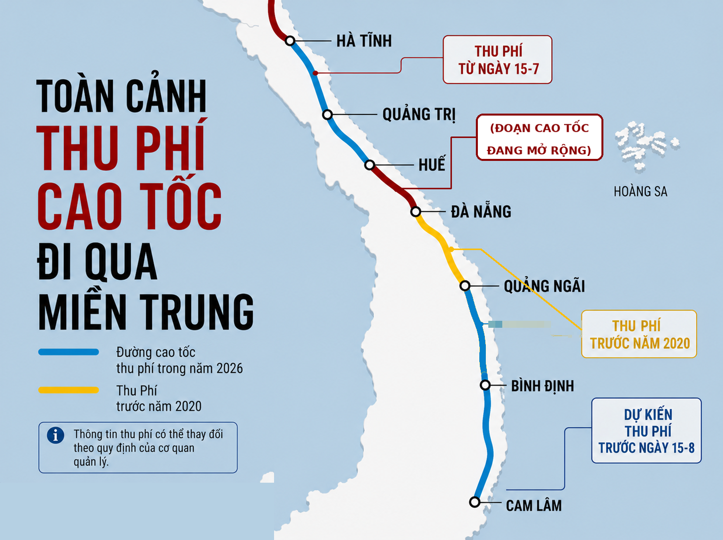 Toàn cảnh đi lại và thu phí cao tốc đi qua các tỉnh miền Trung – Nam Trung bộ - Ảnh 1.