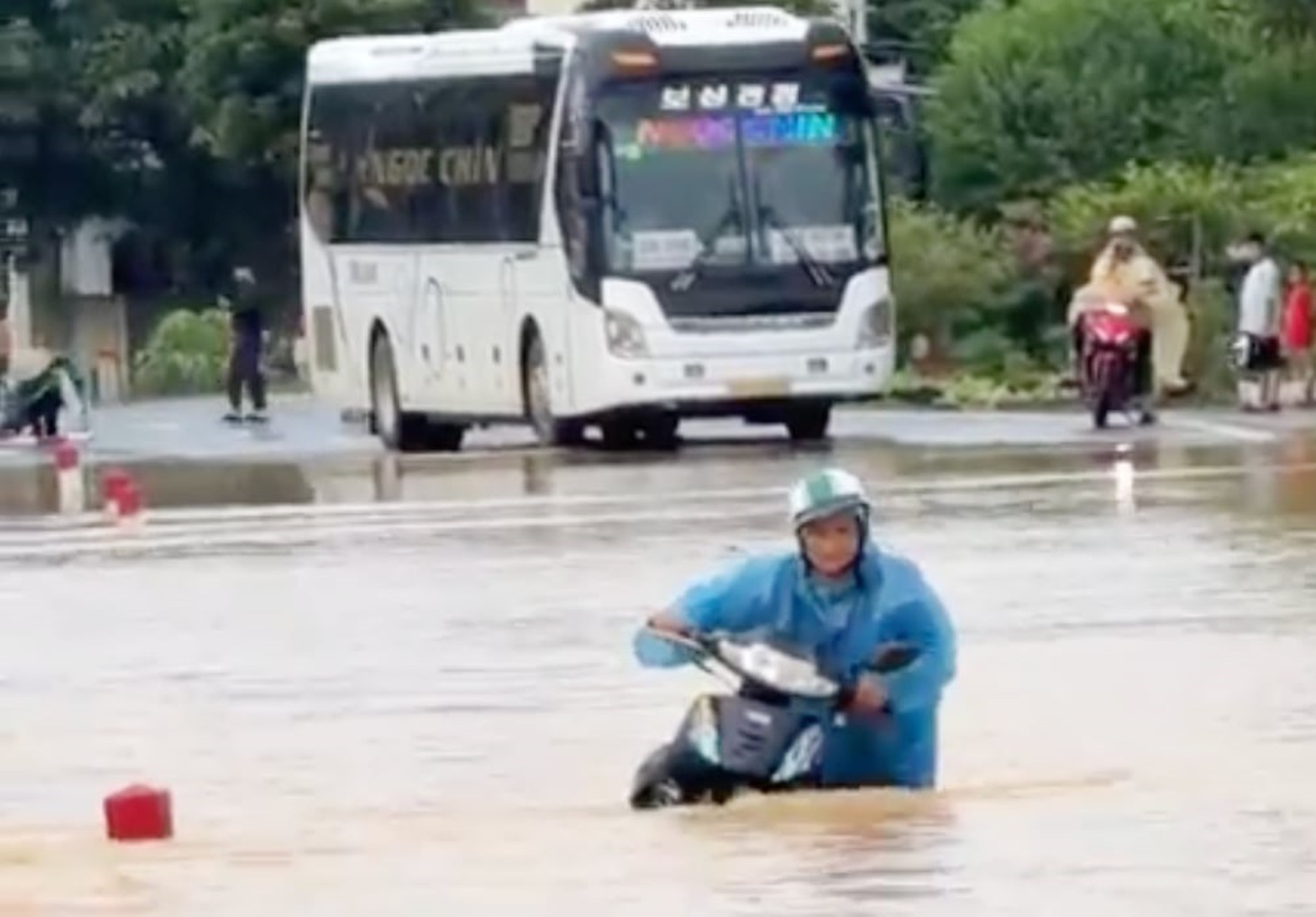 Quốc lộ ngập gần nửa mét, ô tô chết máy, Nghệ An đóng đường - Ảnh 3.