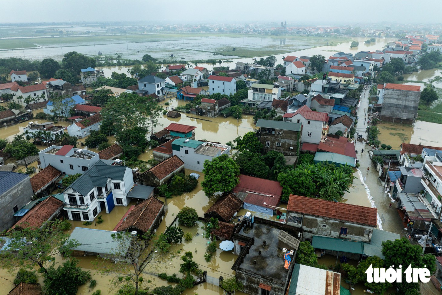 Nước sông Bùi tràn về như thác, xóm Đồng Dâu bốn bề là nước - Ảnh 24.