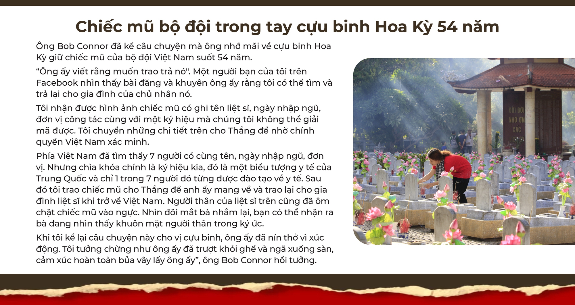 Cựu binh Hoa Kỳ Robert A. Connor: "Tôi chỉ có mục tiêu duy nhất tìm gia đình cho các liệt sĩ" - Ảnh 11.