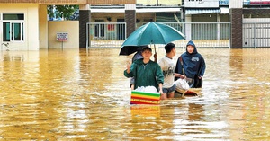 Sinh viên, học sinh Huế, Đà Nẵng giúp người dân dọn dẹp sau lũ- Ảnh 4.