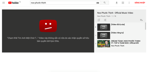 MV của Noo Phước Thịnh bị xoá khỏi Youtube vì bản quyền? - Ảnh 2. MV của Noo Phước Thịnh bị xoá khỏi Youtube vì bản quyền? - Ảnh 2.