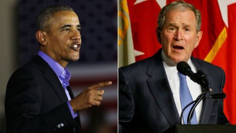 Bush và Obama ngầm chỉ trích Tổng thống Trump - Ảnh 1. Bush và Obama ngầm chỉ trích Tổng thống Trump - Ảnh 1.