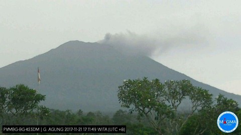 Núi lửa Agung phun trào, hàng ngàn người Indonesia tháo chạy - Ảnh 1. Núi lửa Agung phun trào, hàng ngàn người Indonesia tháo chạy - Ảnh 1.
