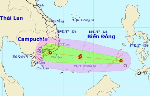 Áp thấp nhiệt đới di chuyển nhanh, hướng vào Nam Bộ - Ảnh 1. Áp thấp nhiệt đới di chuyển nhanh, hướng vào Nam Bộ - Ảnh 1.