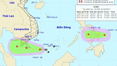Áp thấp nhiệt đới kép, Nam bộ mưa lớn từ đêm nay - Ảnh 1. Áp thấp nhiệt đới kép, Nam bộ mưa lớn từ đêm nay - Ảnh 1.