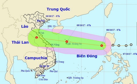 Áp thấp nhiệt đới tiến vào quần đảo Hoàng Sa - Ảnh 1.