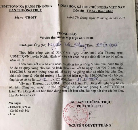 Dân nghèo bị xã đòi nợ bò giống cấp miễn phí - Ảnh 2. Dân nghèo bị xã đòi nợ bò giống cấp miễn phí - Ảnh 2.