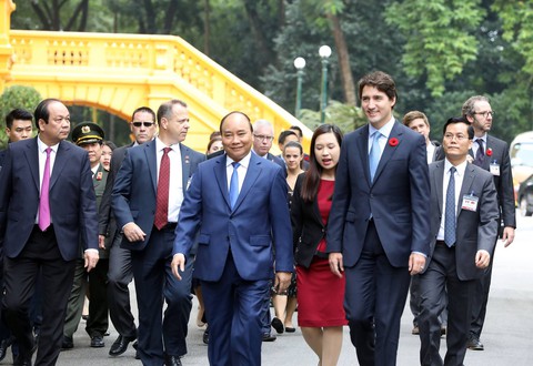 Đón chính thức Thủ tướng Canada tại Phủ Chủ tịch - Ảnh 4. Đón chính thức Thủ tướng Canada tại Phủ Chủ tịch - Ảnh 4.