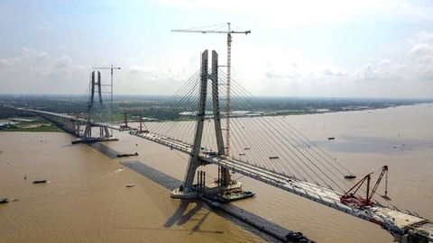 Chính thức hợp long cầu Vàm Cống - Ảnh 1. Chính thức hợp long cầu Vàm Cống - Ảnh 1.