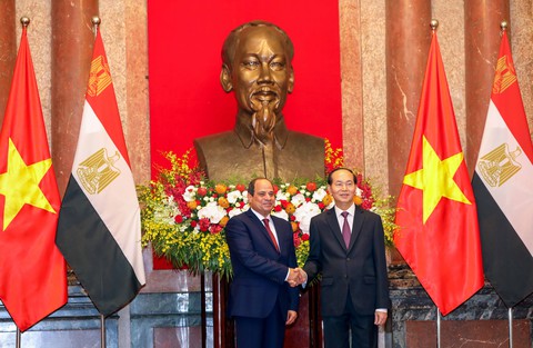 Chủ tịch nước Trần Đại Quang tiếp đón Tổng thống Ai Cập - Ảnh 1. Chủ tịch nước Trần Đại Quang tiếp đón Tổng thống Ai Cập - Ảnh 1.