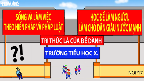 Cúi chào và những câu khẩu hiệu - Ảnh 1. Cúi chào và những câu khẩu hiệu - Ảnh 1.