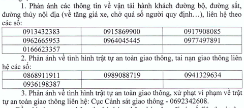 Công bố 12 số điện thoại đường dây nóng giao thông dịp tết Dương lịch - Ảnh 1.
